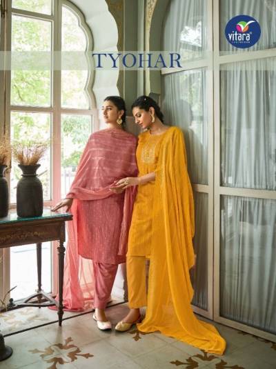 Tyohar By Vitara Designer Festive Wear Readymade Silk Salwar Suit Collection 